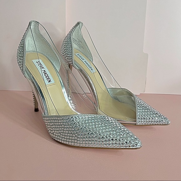 Steve Madden Lili Silver Studded Pump size 7.5 - Picture 6 of 12